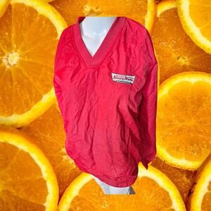 Krispy‎ Kreme Doughnuts Sport Tek Red V Neck Pullover Windbreaker Mens S